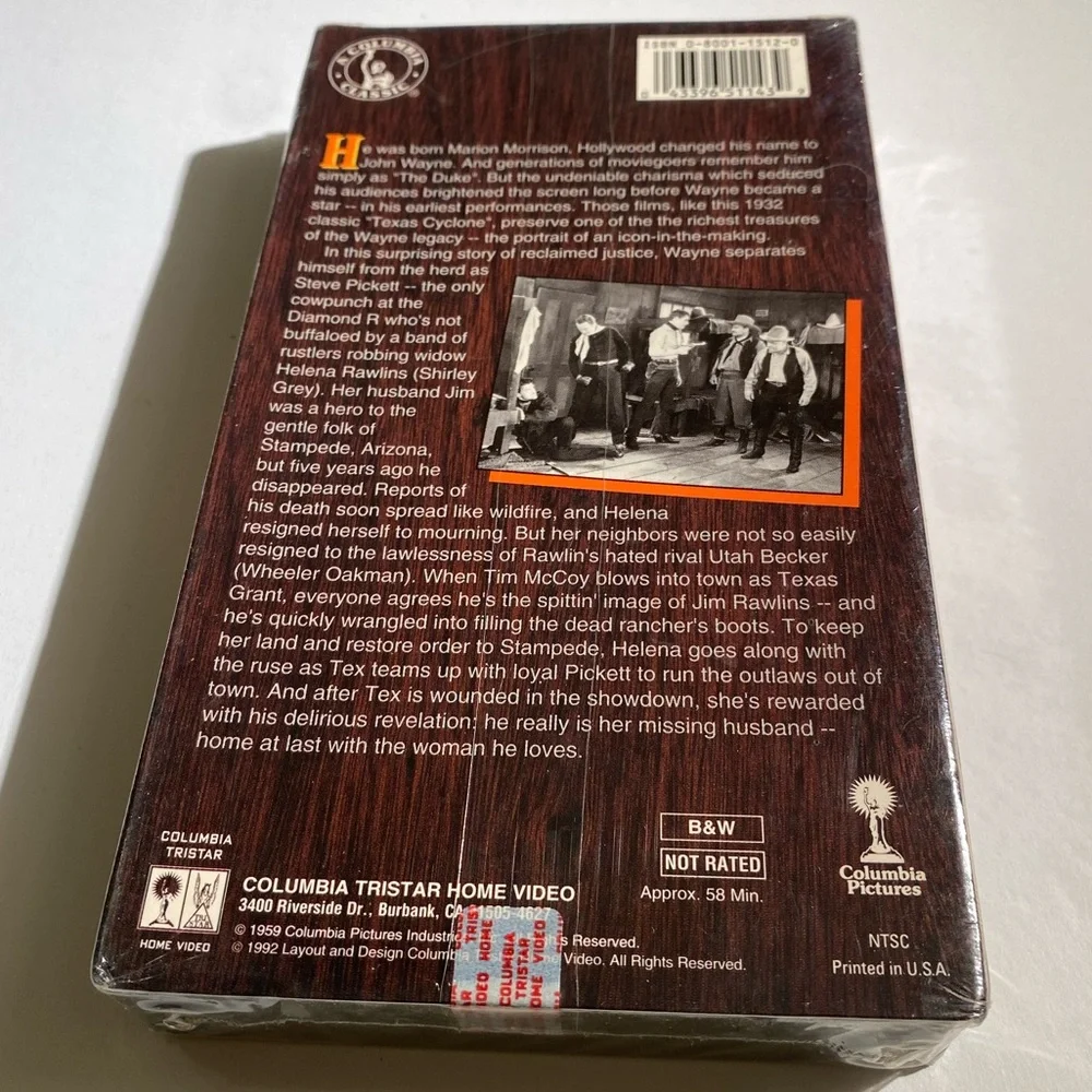 Vintage 1992 Texas Cyclone Movie VHS Sealed Wayne Film